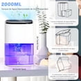 thumbnail image 3 of Deshumidificador de 2000ML con luz LED de 7 Colores Deshumidificador Portátil para Dormitorio, Closet, Baño, Garaje, para 10㎡-30㎡, Blanco, 3 of 6