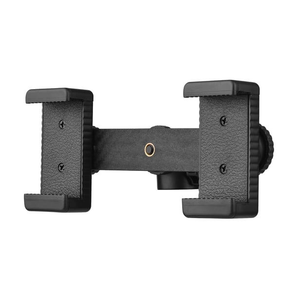Soporte para teléfono Soporte para teléfono doble Adaptador de montaje en trípode Disparo vertical horizontal con mini cabeza esférica para teléfono Selfie Video Transmisión en vivo Chat Abanopi Soporte para teléfono