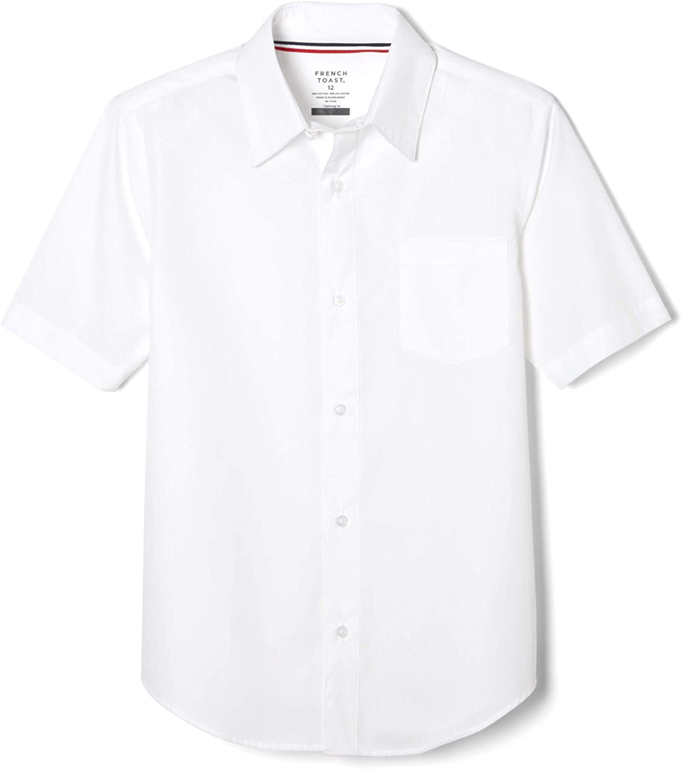 Small French Toast Mens Short Sleeve Classic Dress Shirt White 