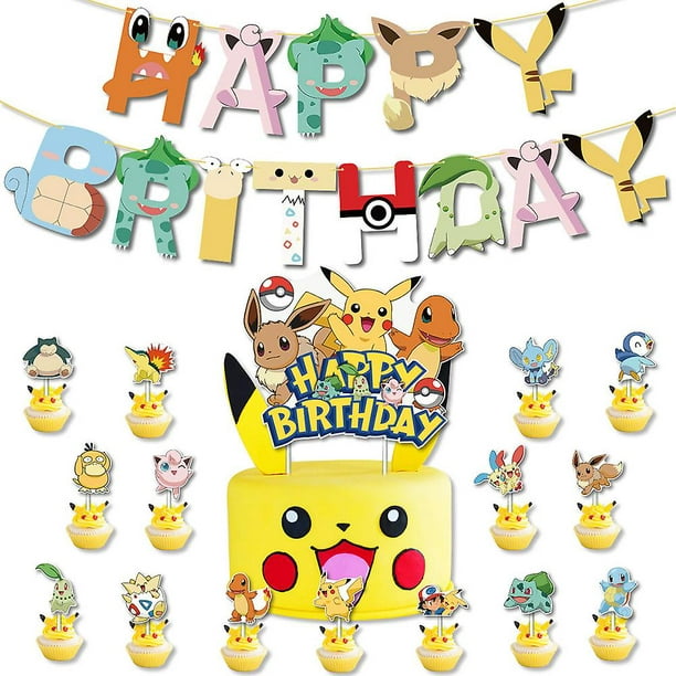 Décoration de fête d'anniversaire Pokemon assez mignon fournitures de fête  intéressantes 