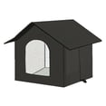 thumbnail image 1 of Casa para gatos al aire libre con aislamiento, refugio para gatitos, impermeable, resistente a la intemperie, para todas las estaciones. Negro M, 1 of 8