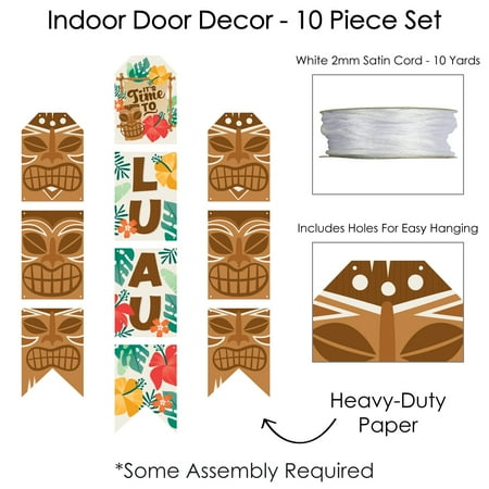 Big Dot of Happiness Tropical Luau - Hanging Vertical Paper Door Banners - Hawaiian Beach Party Wall Decoration Kit - Indoor Door Decor