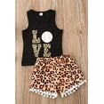 thumbnail image 4 of Styles I Love Baby Toddler Girls Leopard Print Tank Top and Pom Pom Shorts 2pcs Cotton Spring Summer Outfit (100/18-24 Months) Brown, 4 of 5