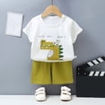 thumbnail image 2 of Ccpelsie Boys 2 Piece Summer Outfits 6-14 Years Shorts Sleeve T-Shirts and Shorts Clothing Sets(Green,4-5 Years), 2 of 6