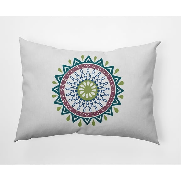 Simply Daisy, 14" x 20" Mod Teal Decorative Abstract Outdoor Throw Pillow