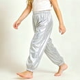 thumbnail image 3 of Lmnyox Kid's Shiny Sequin Pants Loose Fashion Performance Dance Trousers Solid Color Cuffed Party Pants, 3 of 5