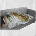 thumbnail image 6 of Dinosaur Soft Flannel Fleece Throw Blanket, T Rex Versus Triceratops Scaring Each Other Wild Reptiles Dinosaur, Cozy Plush for Indoor and Outdoor Use, 50" x 60", Green Pink Pale Brown, by Ambesonne, 6 of 6