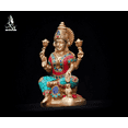 thumbnail image 2 of Lakshmi statue- 16 CM Brass Laxmi statue, Goddess of Money and Wealth, Lakshmi for Temple, corner, decor, office, Gifts., 2 of 4