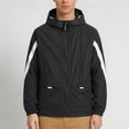 thumbnail image 2 of GUZOM Mens Lightweight Hooded Windbreaker Jacket Water Resistant Sun Protection Nylon Spandex Athletic Travel Black,Size M, 2 of 4