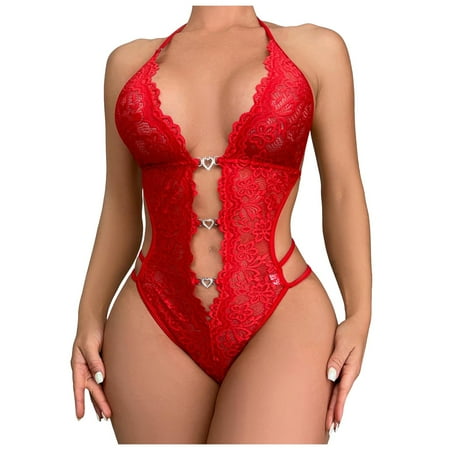 Midwennn Sexy Floral Lace Lingerie Teddy Bodysuit Body Stockings Lingerie