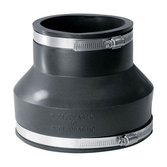 Fernco Schedule 40 6 in. Hub x 4 in. Dia. Hub PVC Flexible Coupling