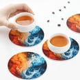 thumbnail image 5 of Kdxio Red And Blue Waves Funny Coasters,4 Pcs Leather Coasters,Housewarming Gifts,Protect Furniture from Water Marks Scratch and Damage, 5 of 6