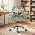 thumbnail image 2 of Whosucclay Boho Mandala Rooster Chicken Print Curved Back Chair Covers with Arms Easy to Install Curved Dining Chair Protector Covers Spandex Office Chair Slipcovers for Kitchen, Party, Banquet, 2 of 7