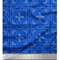 thumbnail image 1 of Soimoi Bleu Coton Tissu Imprimé Floral & Feuilles par Yard 42 Pouces de Large, 1 of 3