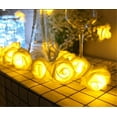 thumbnail image 4 of 6.5ft 20 LED Rose Flower String Lights Battery Operated for Wedding Home Party Birthday Festival Indoor Outdoor Valentine's Day Decorations (Warm White), 4 of 5