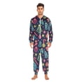 thumbnail image 3 of FORMRS Onesies Pajama for Adults Unisex Hoodie Winter Jumpsuit One Piece Sleepwear, Sizes S-2XL, Neon Christmas, 3 of 7