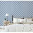 thumbnail image 3 of S4Sassy Boho Block Print Wallpaper - Asian Style Walls Covering, 25 x 120 Self-Adhesive Vinyl Wall Paper, Decorative Wallwrap, Easy DIY Wall Covering For Bedroom, Living Room, Living Spaces - Blue, 3 of 8