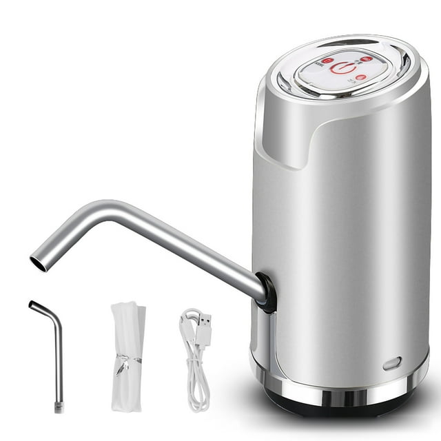 Dispensador de agua eléctrico ABS con USB, inteligente, con pulverizador cuantitativo, para exteriores, plateado