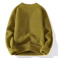 thumbnail image 5 of Casual Men's Round Neck Sweater Solid Color Texture Warm Knit Slim Fit Pullover Sweater Fashion New Winter, 5 of 5