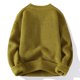 thumbnail image 5 of Casual Men's Round Neck Sweater Solid Color Texture Warm Knit Slim Fit Pullover Sweater Fashion New Winter, 5 of 5