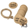 thumbnail image 1 of Etiquetas de papel Kraft Soledad 100 piezas hechas a mano color marrón, 1 of 10