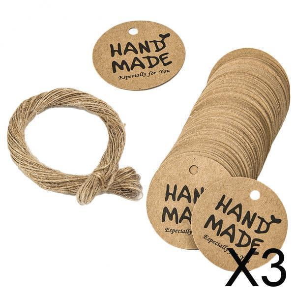 Etiquetas de papel Kraft Soledad 100 piezas hechas a mano color marrón