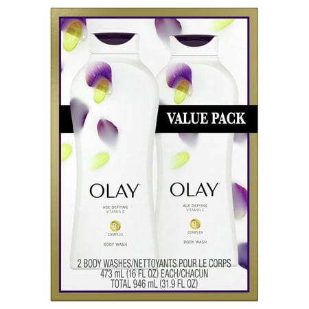 Olay Age Defying Body Wash with Vitamin E, 16 fl oz, 2 Pack