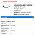 thumbnail image 2 of Front Right Lower Rearward Control Arm and Ball Joint Assembly - Compatible with 2012 - 2016 Audi A6 2013 2014 2015, 2 of 2