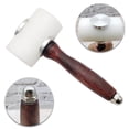 thumbnail image 5 of Ergonomic Wood-Handled Dual-Material Hammer with Robust Rubber Nylon Head for Leather Carving, Furniture Protection & Installation – Versatile DIY Tool for Precise, Heavy-Duty Tasks (Deep Brown, 5 of 5
