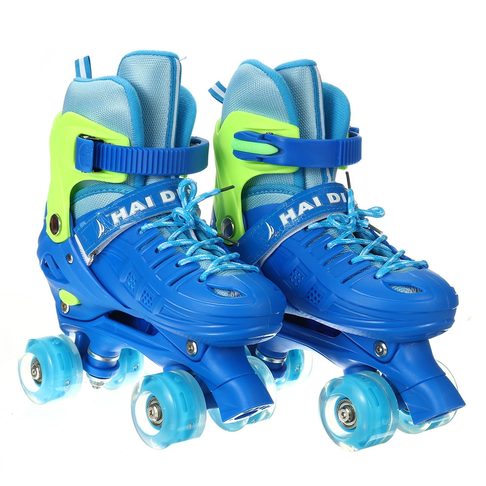 Kids Quad Roller Skates for Boys Girls, Adjustable Double Row Roller Skates Beginner