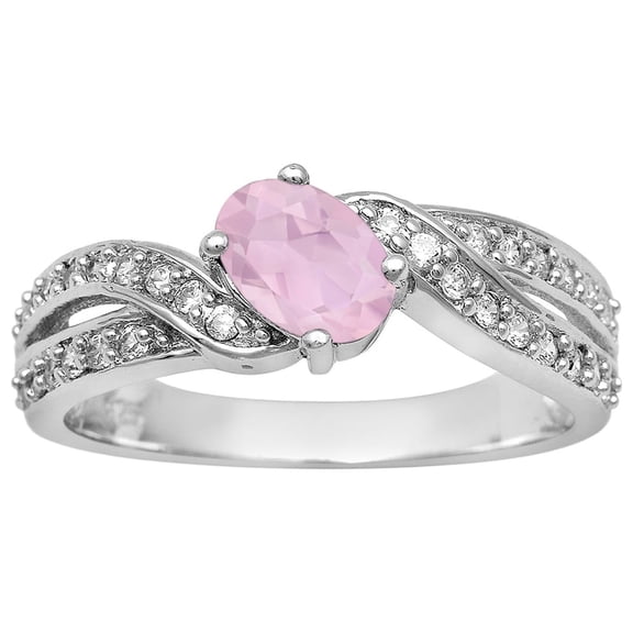Mooneye Cluster 6X4 mm Oval Natural Rose Quartz Cut 925 Sterling Silver Valentines Day Gifts Ring