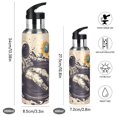 thumbnail image 2 of Yayeee 33oz Insulated Water Bottle Double Wall Stainless Steel with Flip Straw Lid, Beige Record, 2 of 7
