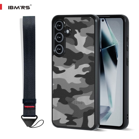 IBMRS for Samsung Galaxy S24 FE Case,Translucent Matte Back Slim Fit Shockproof Protective Case Cover - Black camo