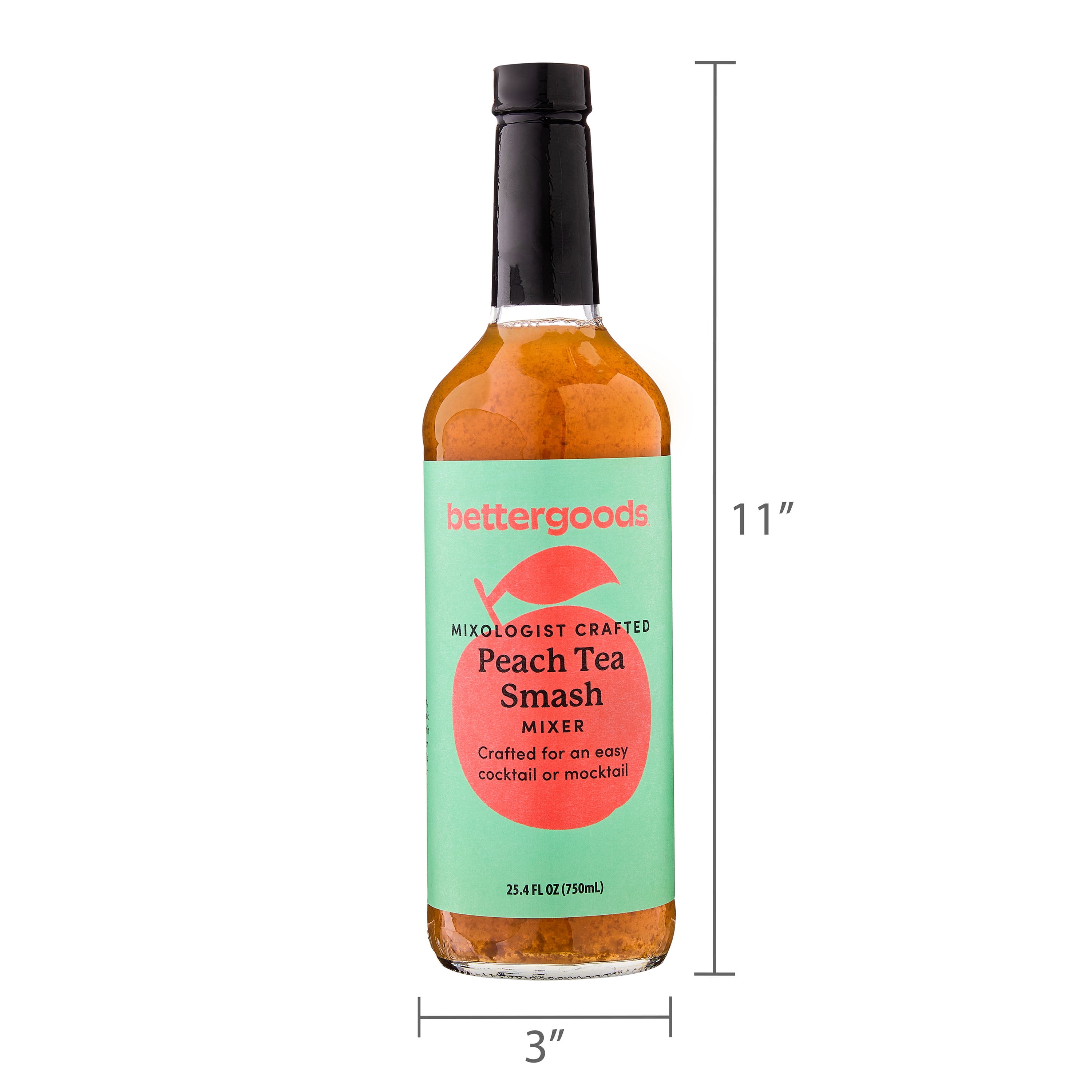 bettergoods Peach Tea Smash Mixer, 25.4 fl oz (Glass Bottle)