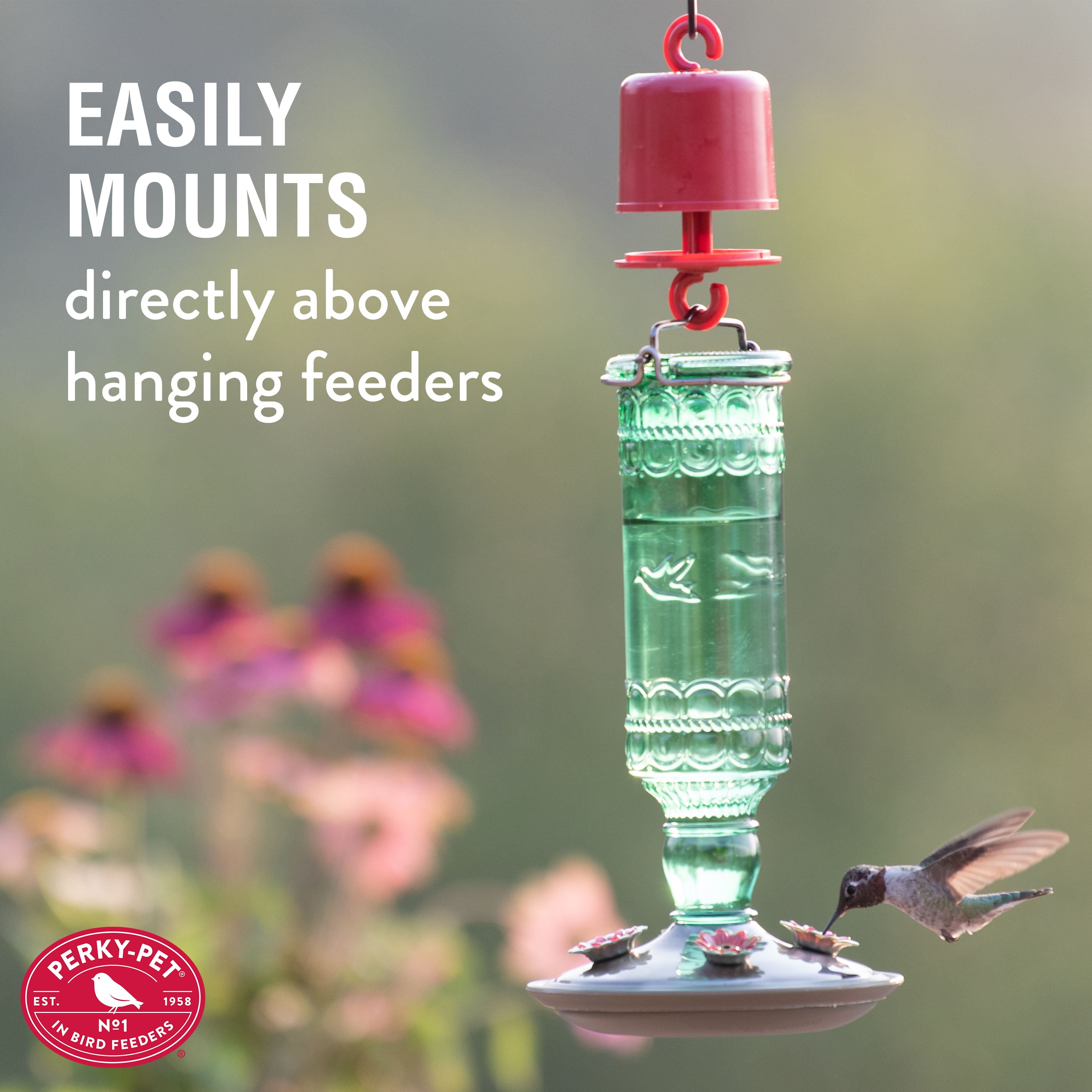 (2 pack) Perky-Pet Ant Guard Plus for Hummingbird Feeders, Red, Prevent Ants from Eating Nectar, 1 Pack