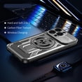 thumbnail image 2 of Military Grade Drop Impact for iPhone 12 Pro Max Case,Compatible with MagSafe 360 Metal Magnetic Rotating Ring Kickstand Holder Protective Armor Heavy Duty Shockproof Back Phone Case,Gray, 2 of 10