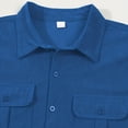 thumbnail image 3 of WIZUTIZ Mens Shirts Western Snap Short Sleeve Tops Casual Two Pockets Corduroy Classic Work T Shirts Solid Dressy Tees, 3 of 5