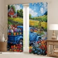thumbnail image 2 of Manfei Watercolor Flowers Curtains Pack of 2 (42x84 Each),Rustic Floral Curtains Blackout,Multicolor Natural Scenery Bedroom Curtains For Kids,Ultra Soft Home Decor, 2 of 6