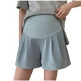thumbnail image 3 of Bovxnpu Maternity Clothes For Women, Women's Maternity Shorts Over The Belly Cotton Casual Shorts, Pregnant Woman Plus Size Breathable High Waist Support Adjustable Pregnancy Pants S, 3 of 7