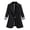 Black M, variant on Women Suit Coat Lapel 3/4 Sleeve Striped Cuffs Suit Jacket Single Button Pockets Design Loose Fit Business Workwear