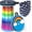 Rainbow, variant on Upgraded 20.4" Portable Collapsible Folding Stool with Cushion Retractable Telescoping Stool for Adults Sturdy Capacity 550lbs Camping Chair for Outdoor Hiking Garden BBQ with Bag