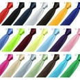 thumbnail image 3 of Corbata fina de color puro para hombre, estilo informal, con flechas estrechas (rosa), 3 of 7
