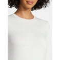 thumbnail image 5 of Time and Tru Women's Slim Crewneck Tee with Long Sleeves, Sizes XS-XXXL, 5 of 6