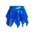 thumbnail image 5 of Haitryli Kids Girls 3 Piece Hip Hop Jazz Latin Ballroom Dance Outfits Sequins Metallic Halter Crop Tops with Skirt Gloves Set Blue 14, 5 of 7