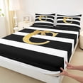 thumbnail image 4 of Erosebridal Glitter Print Letter Full Size Sheets, Bowknot Monogrammed C Bed Sheets, 4pcs, 4 of 5