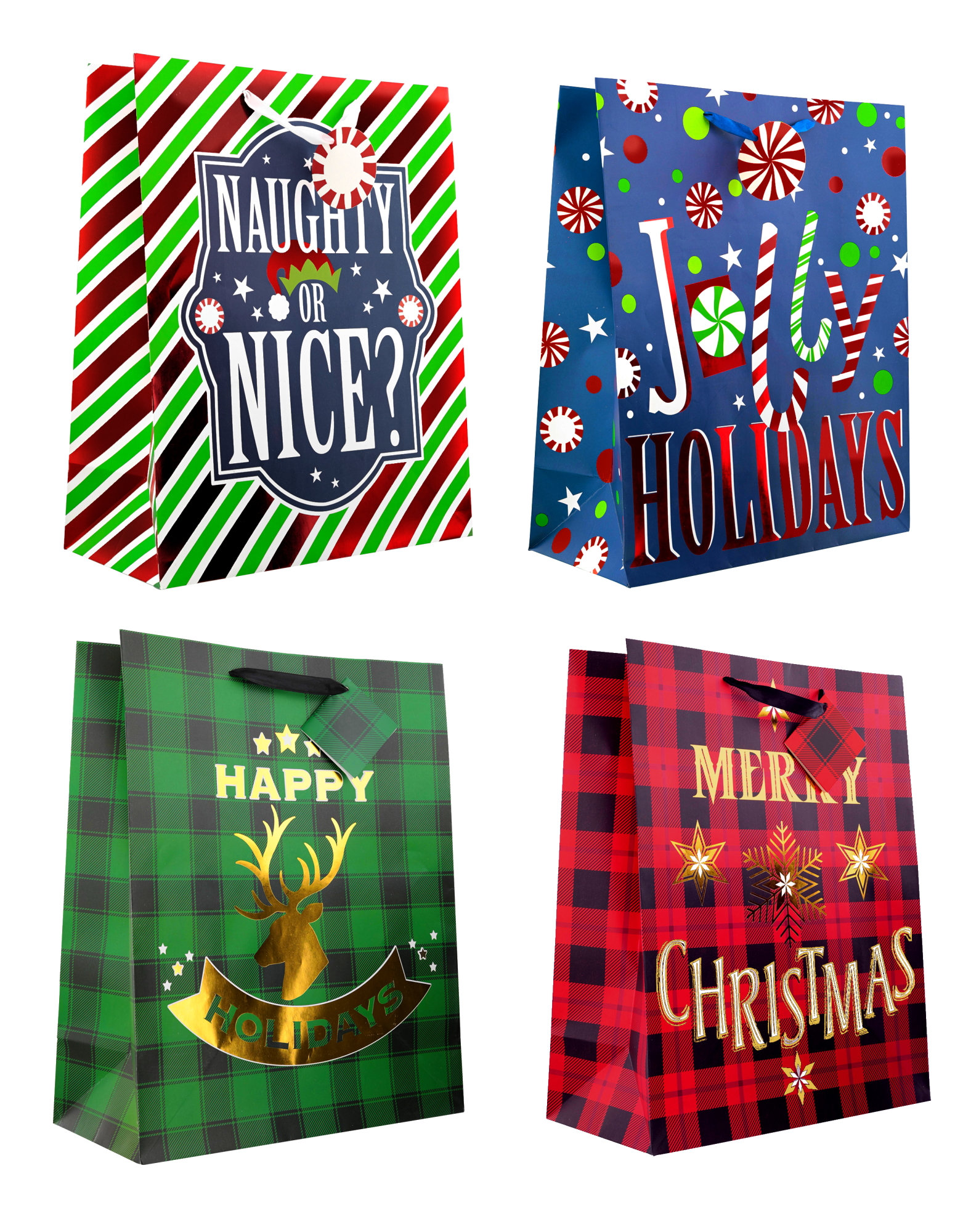 Fifth Ave Kraft Christmas Mystery Large Gift Bags - 12 Pack photo 5