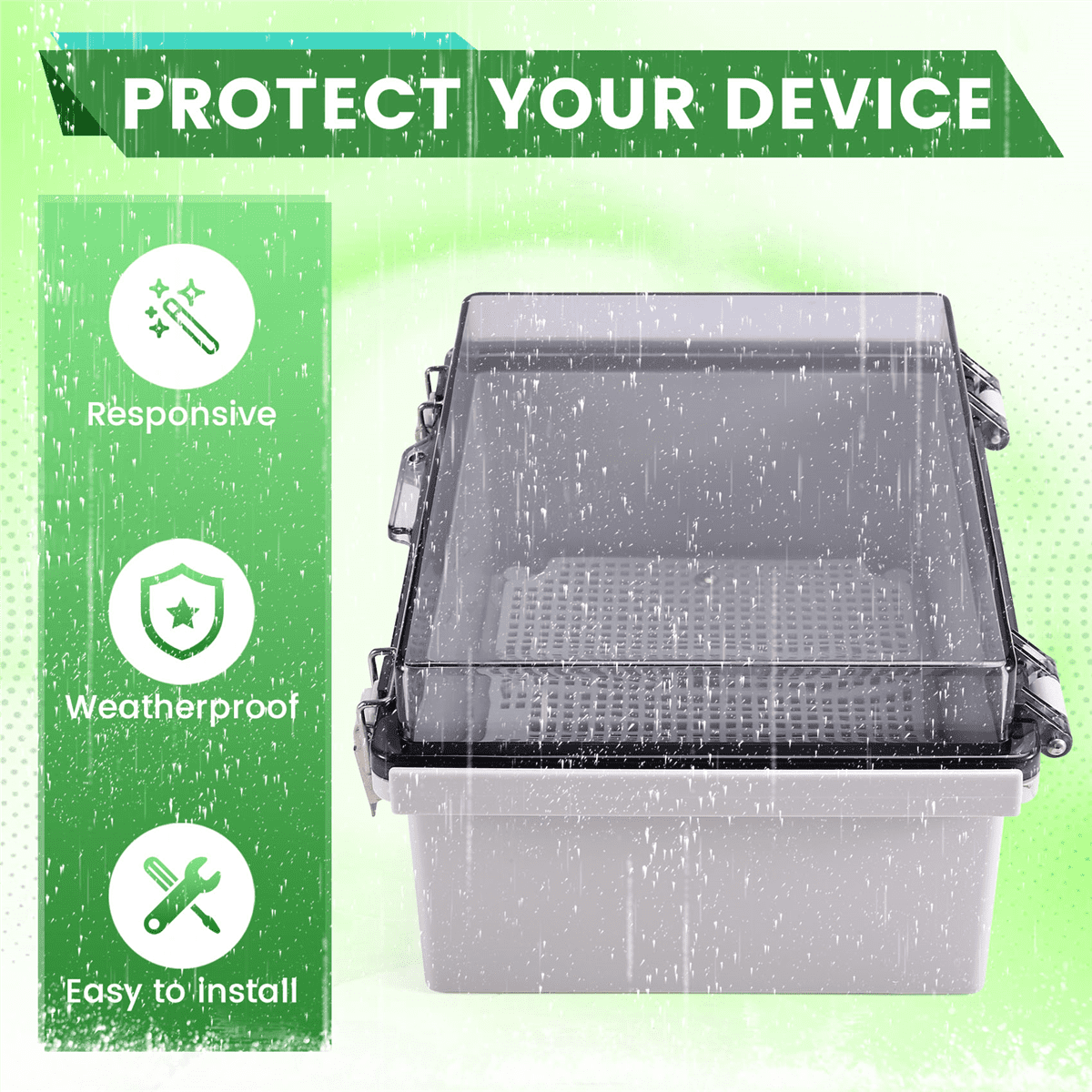 Outdoor WiFi Enclosure Weatherproof Locking Box Waterproof Switch Router 8.7x6.7x4.3inch