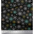 thumbnail image 3 of Soimoi Black Cotton Duck Fabric Snow Flakes Floral Print Fabric by the Yard 42 Inch Wide, 3 of 3