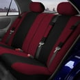 thumbnail image 6 of FH Group Light & Breezy Seat Covers for Auto, 4 Headrests Auto Seat Covers Set, Burgundy and Black, 6 of 7