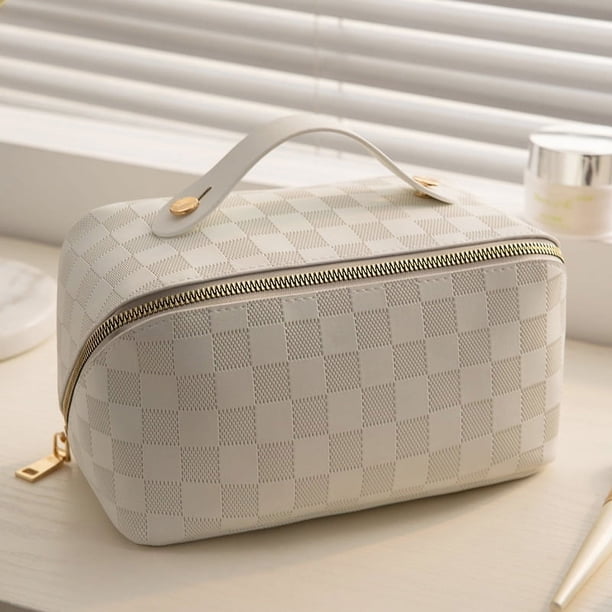 Bolsa de almohada cuadrada, bolsa de cosméticos para mujer, gran capacidad, portátil, bolsa de almacenamiento para cosméticos de viaje cibernética